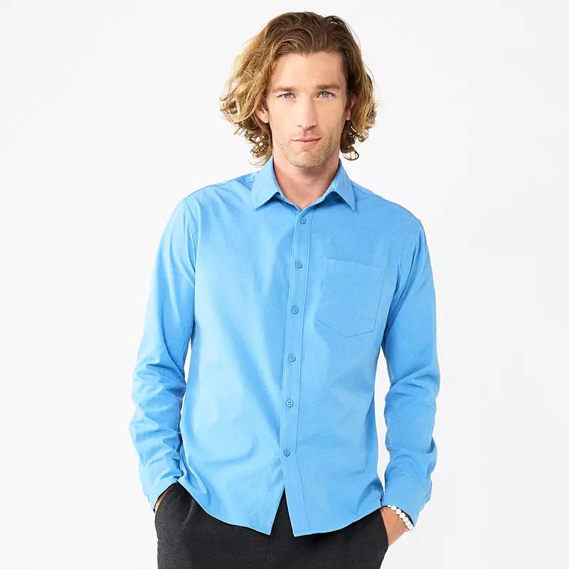 Mens Apt. 9 Slim Untucked-Fit Performance Long Sleeve Button-Down Shirt Product Image