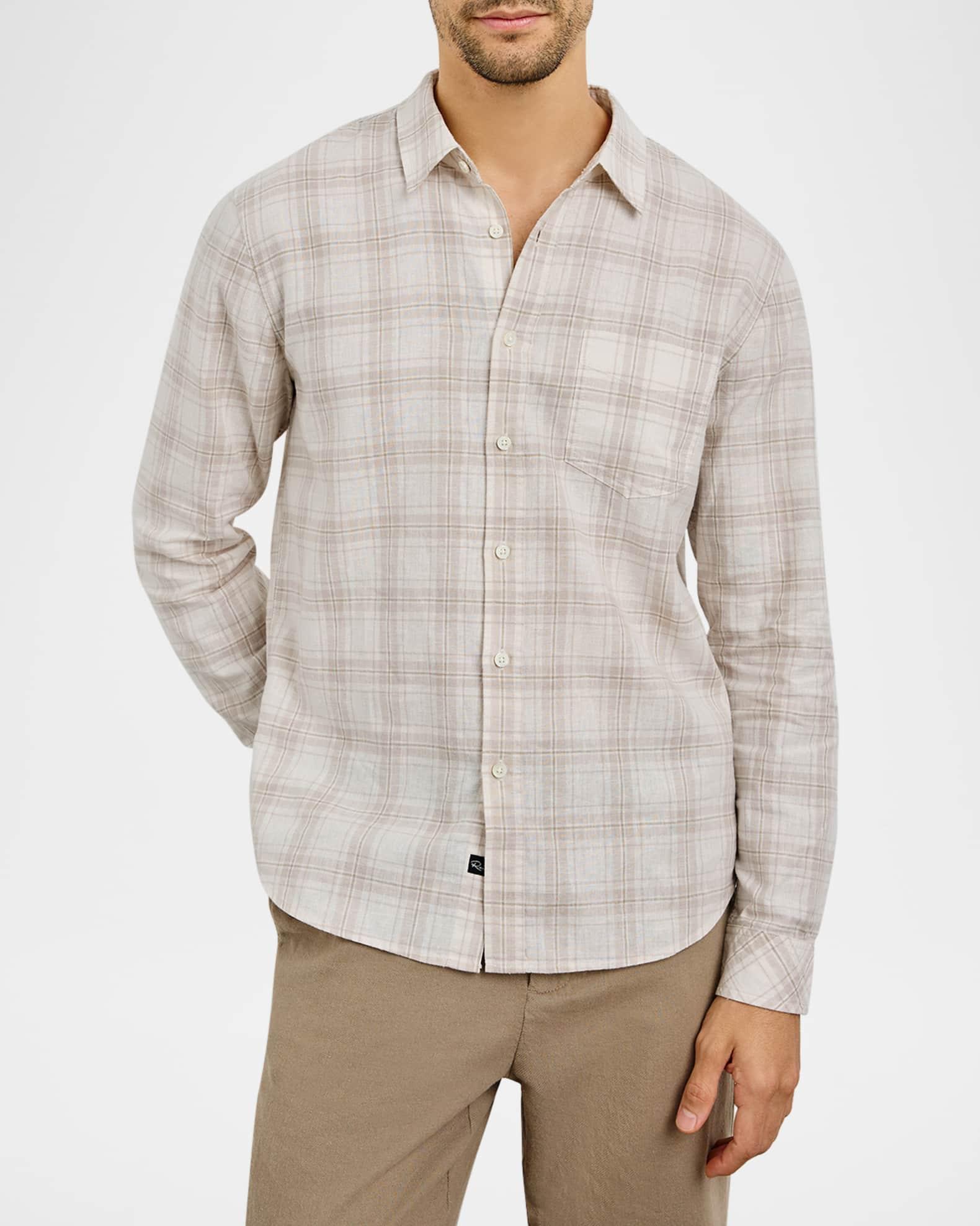 Men's Clyde Plaid Casual Button-Down Shirt Product Image