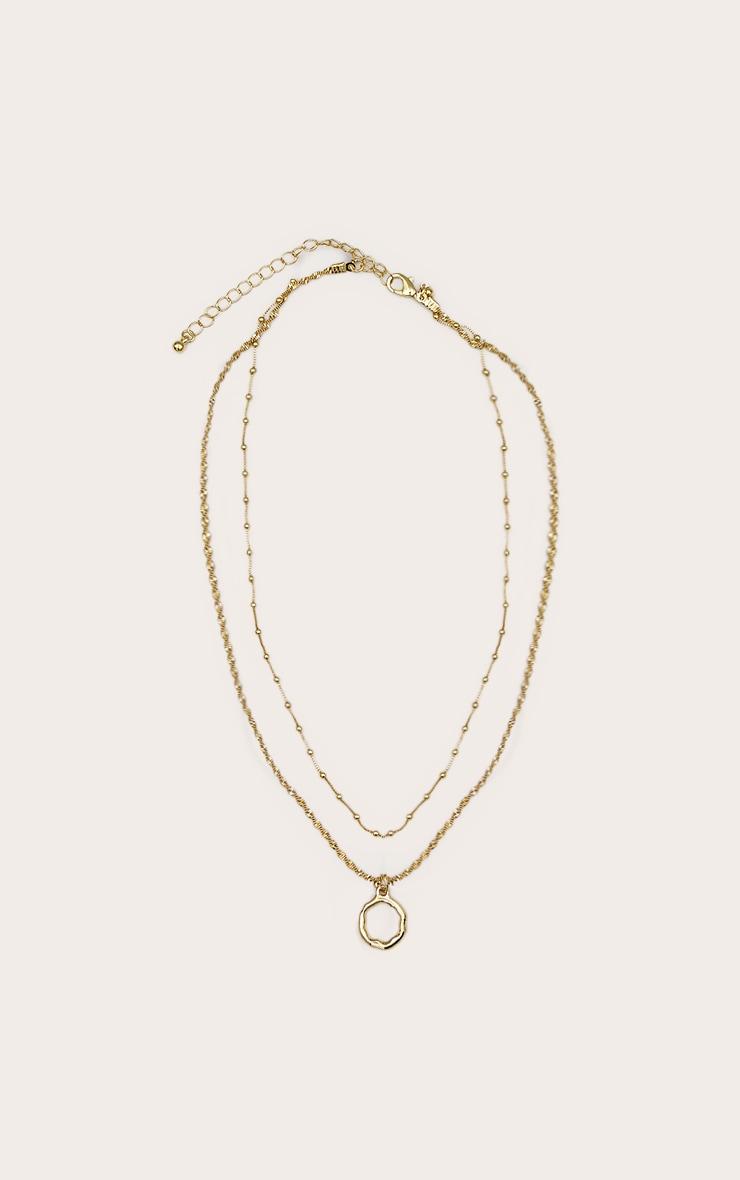 Real Gold Plated Dainty Ball Chain Layered Necklace Product Image