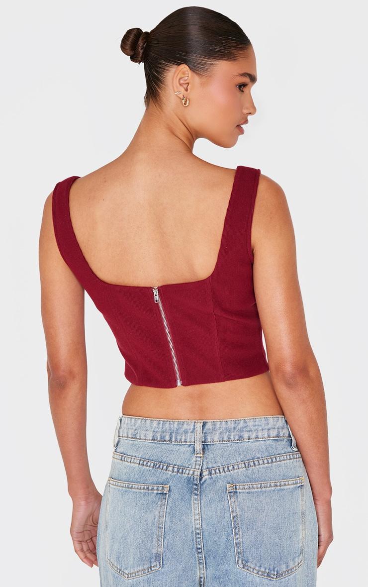 Burgundy Corduroy Corset Product Image