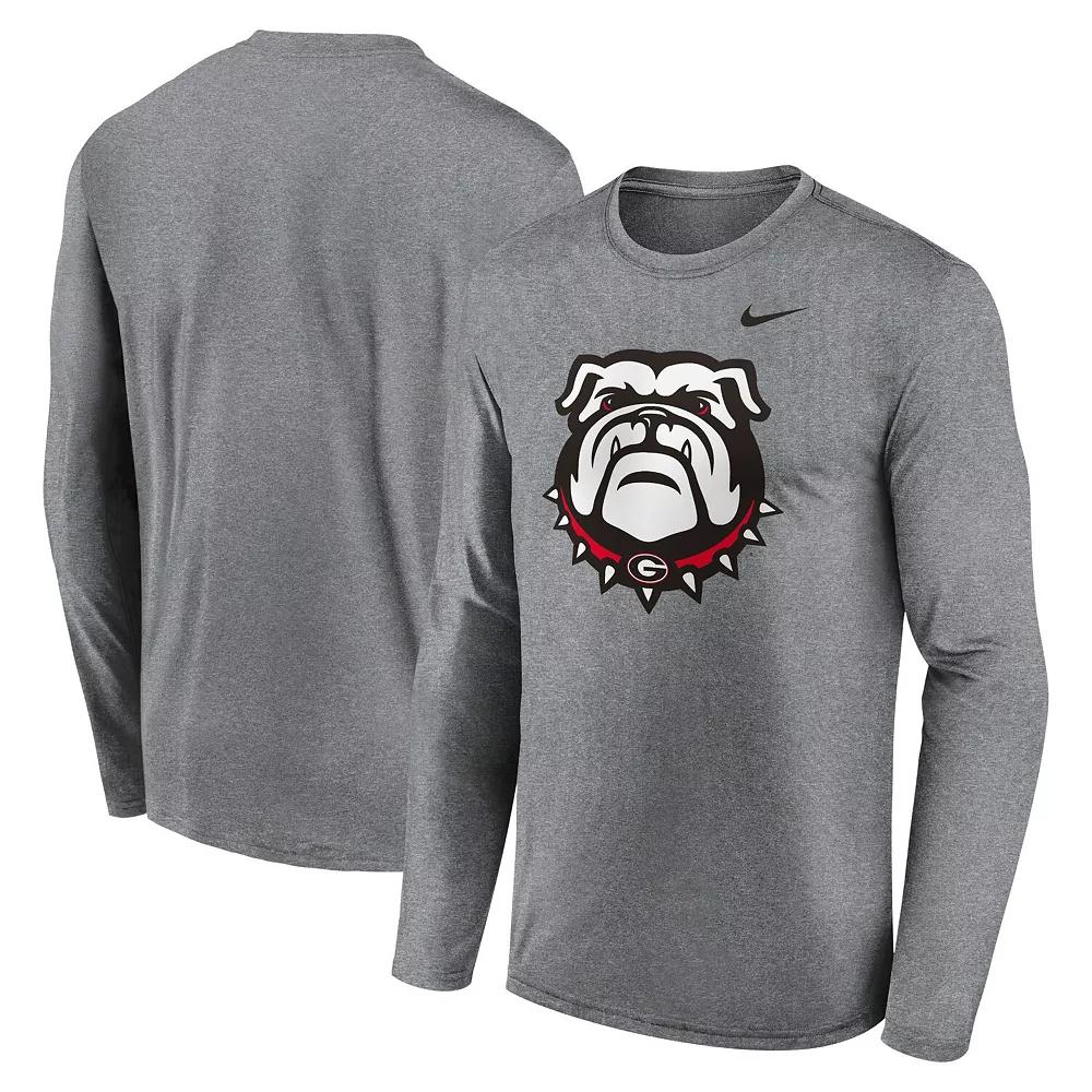 Men's Nike Heather Gray Georgia Bulldogs Primetime Alternate Logo Legend Long Sleeve T-Shirt, Size: 2XL, Grey Product Image