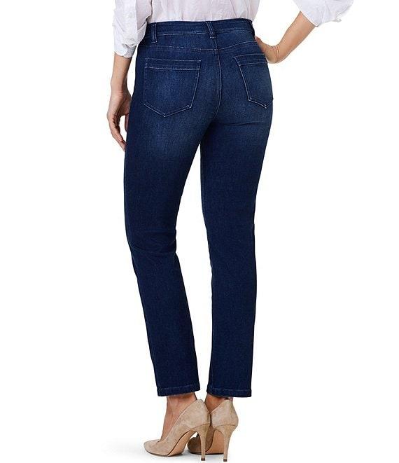NIC + ZOE Mid Rise Straight Leg Patch Pocket Denim Ankle Jeans Product Image