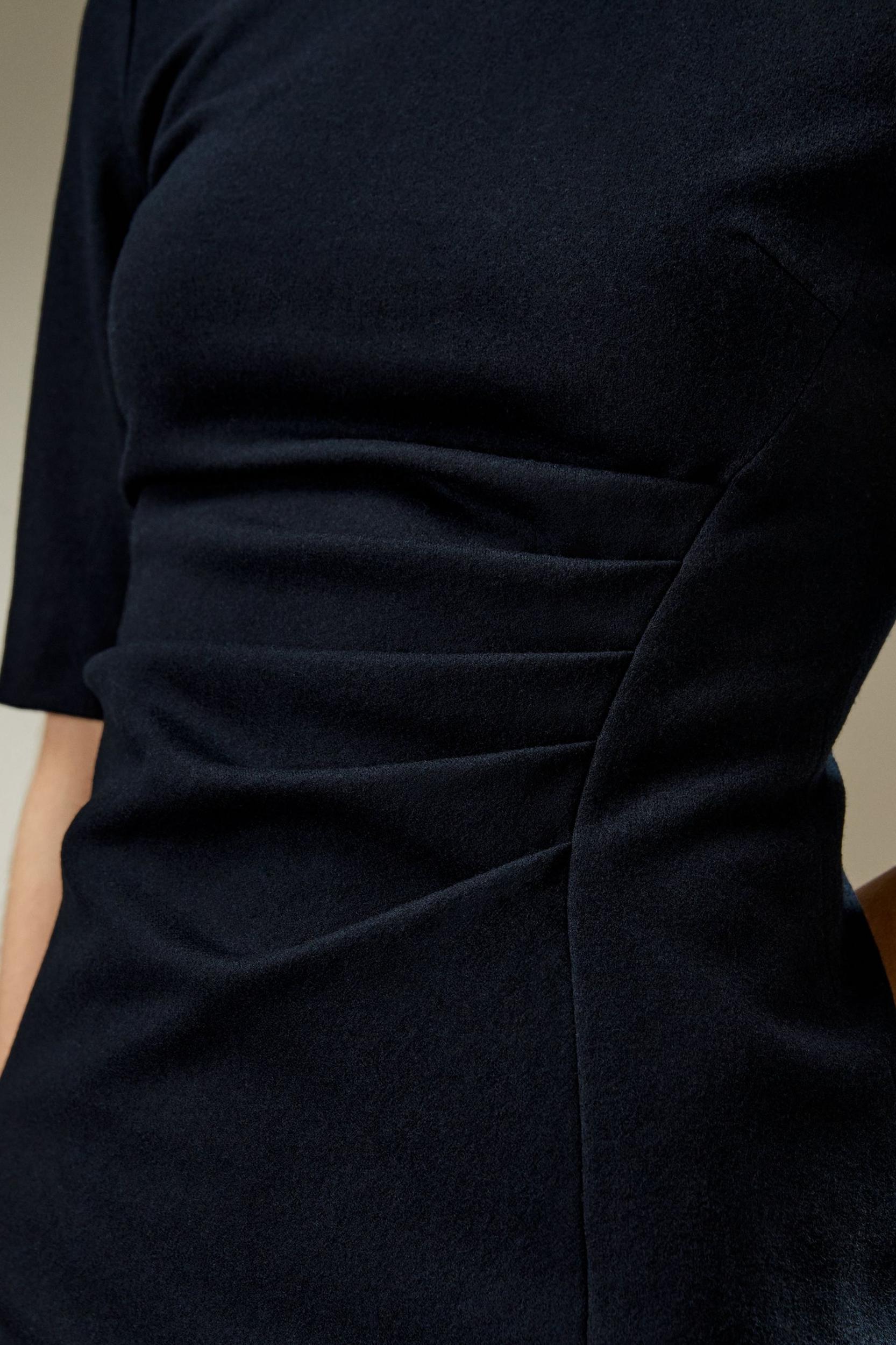 LILYSILK Wool Dress Womens - Navy Blue Merino Wool - Soft Short Sleeve Dress 10 Product Image