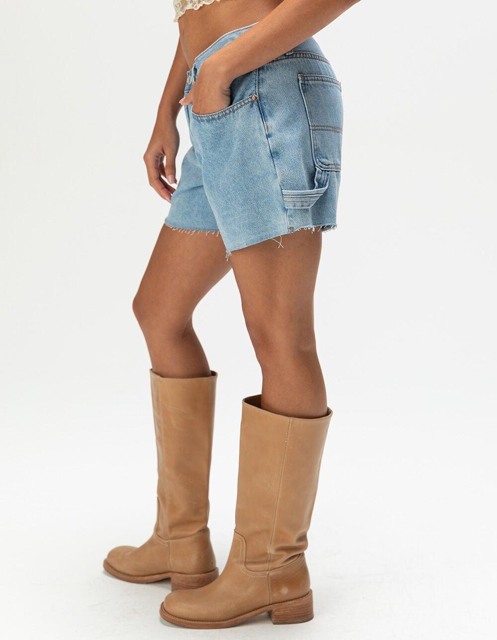 RSQ Womens Low Rise Baggy Carpenter Shorts - LIGHT WASH Product Image