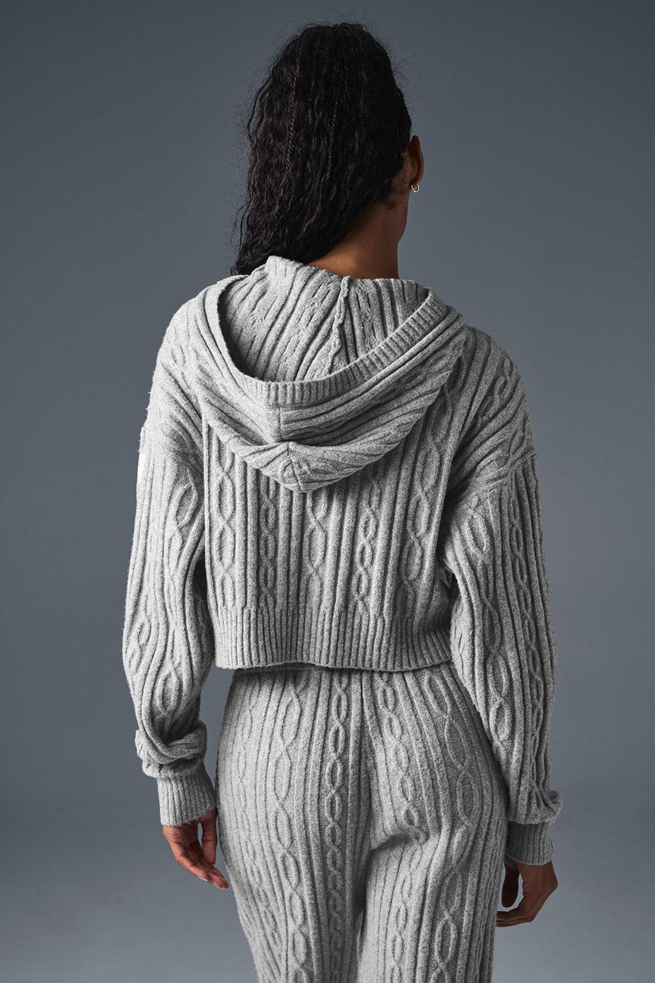 Cable Knit Winter Bliss Hoodie - Athletic Heather Grey Female Product Image