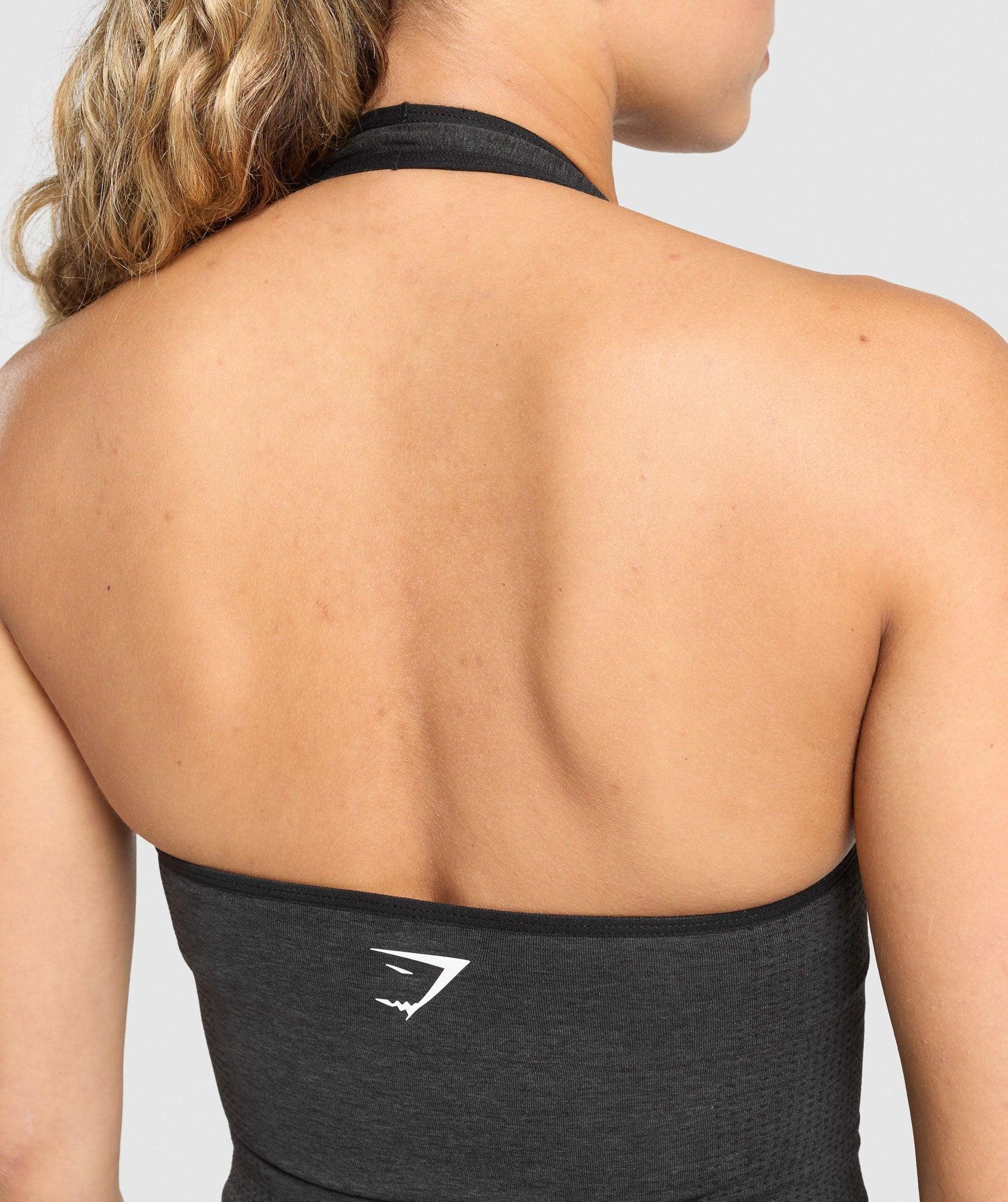Gymshark Vital Halter Neck Tank With Shelf - Black Marl Female Product Image