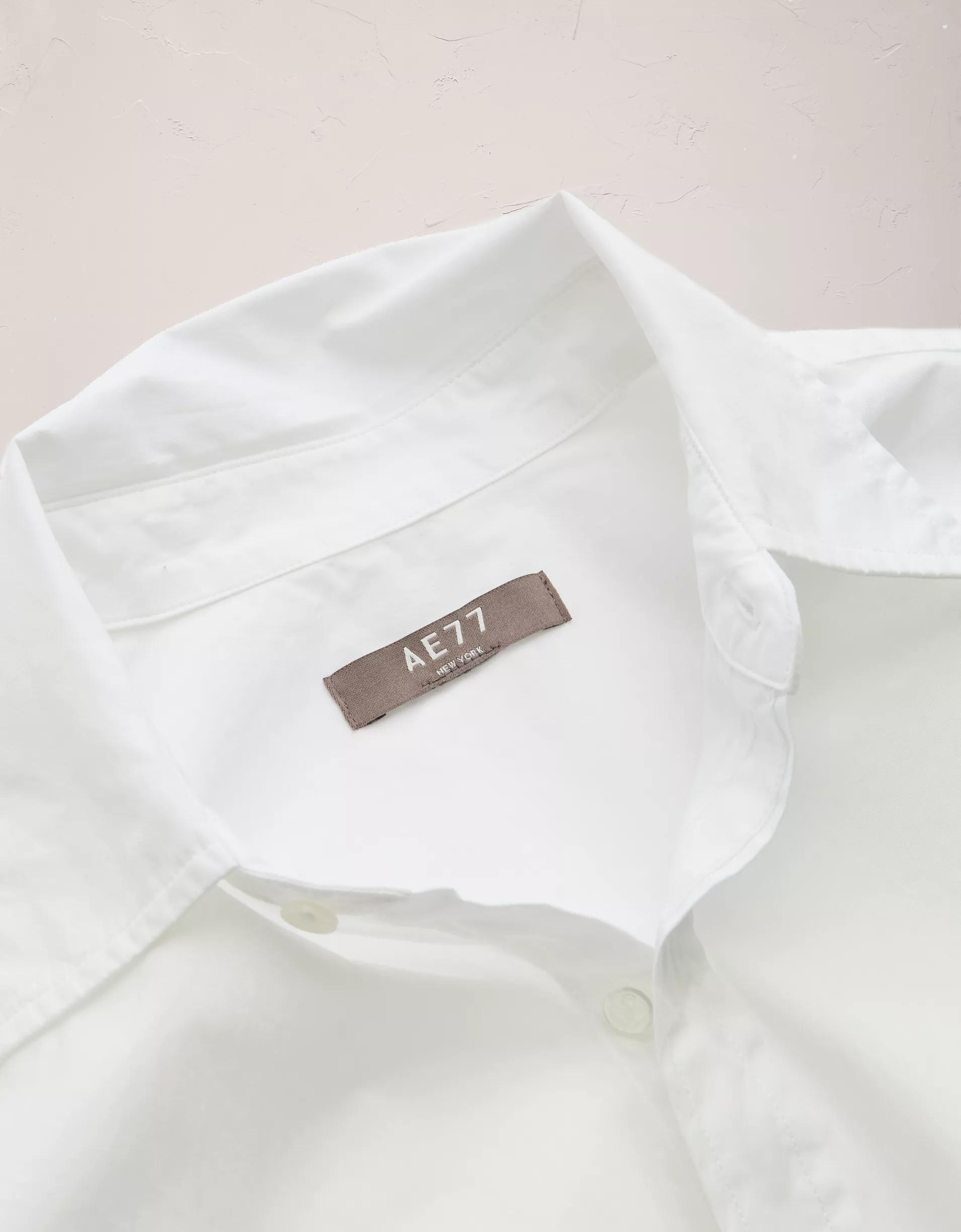 AE77 Premium Poplin Long-Sleeve Button-Up Bubble Shirt Product Image