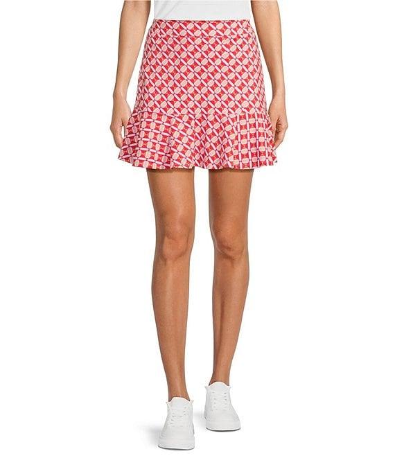 J.McLaughlin Geometric Print Catalina Cloth Knit Ruffled Hem Pull-On Skort Product Image
