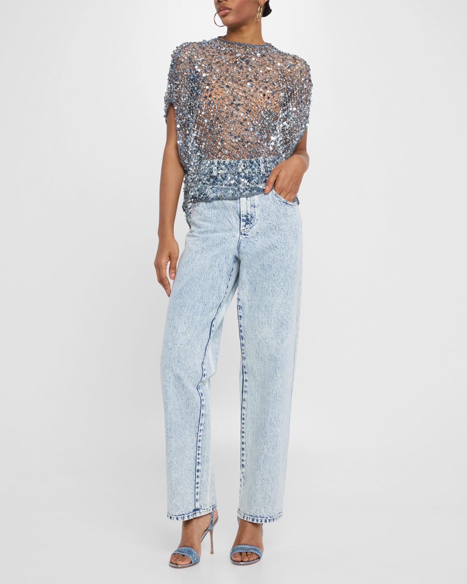 Sequin Net Mesh Cape Top Product Image