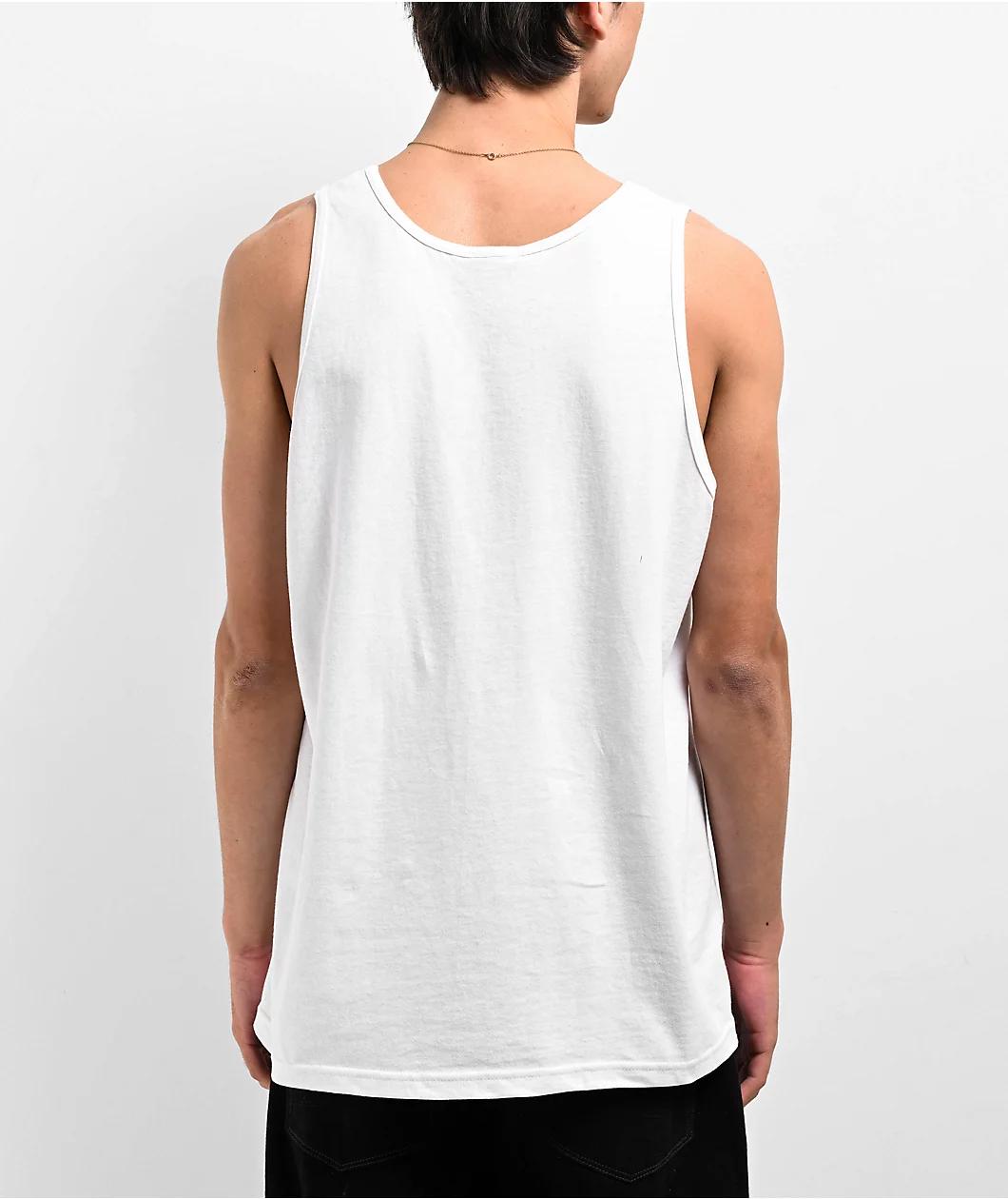 Broken Promises Shredded White Tank Top Product Image