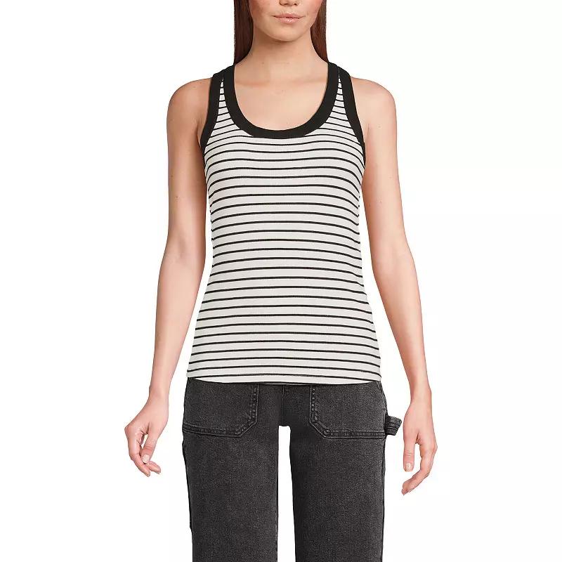 Women's Lands' End Drapey Ribbed Fitted Tank Top,  Product Image