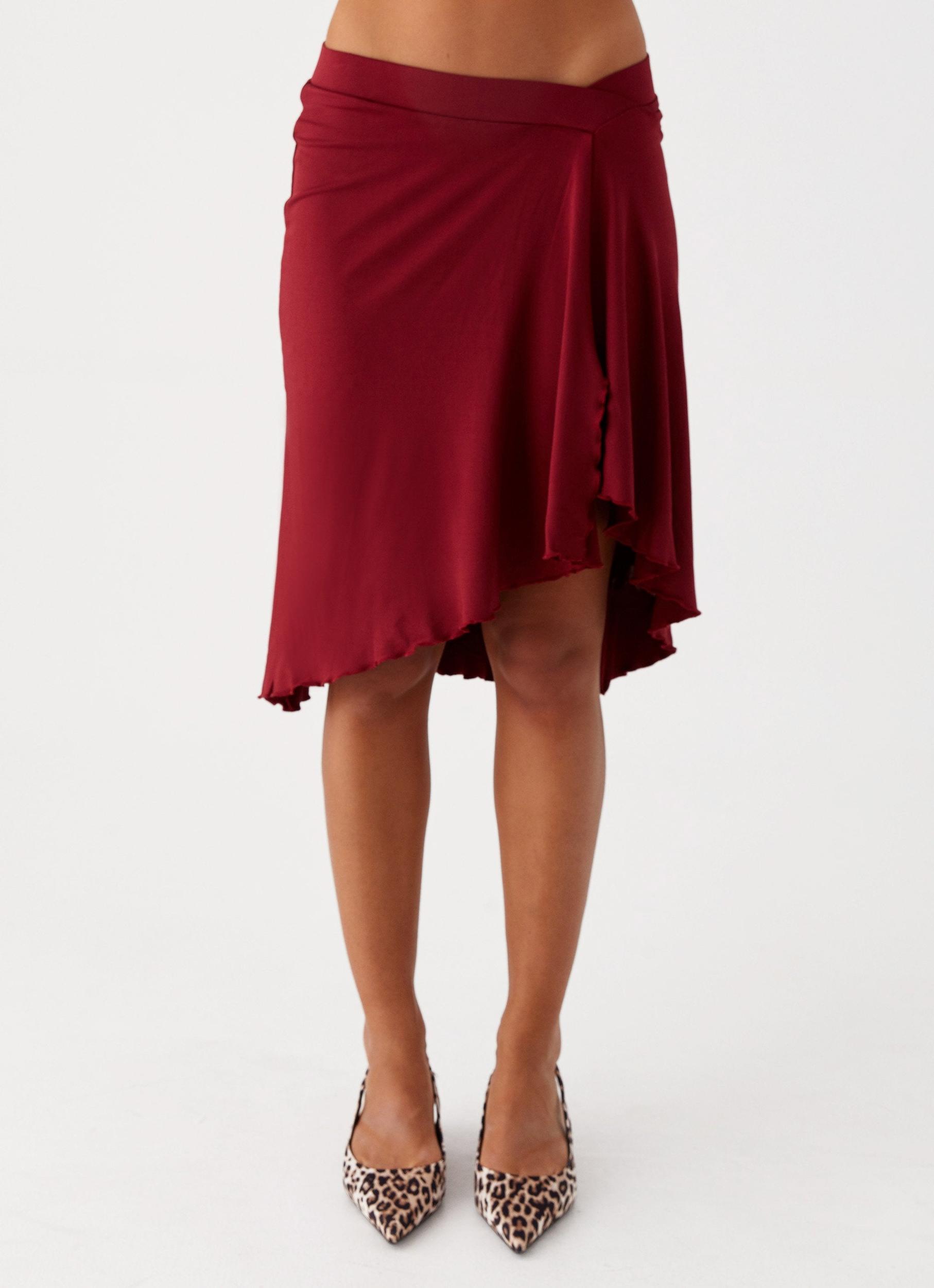 Shes A Lady Midi Skirt - Red Female Product Image