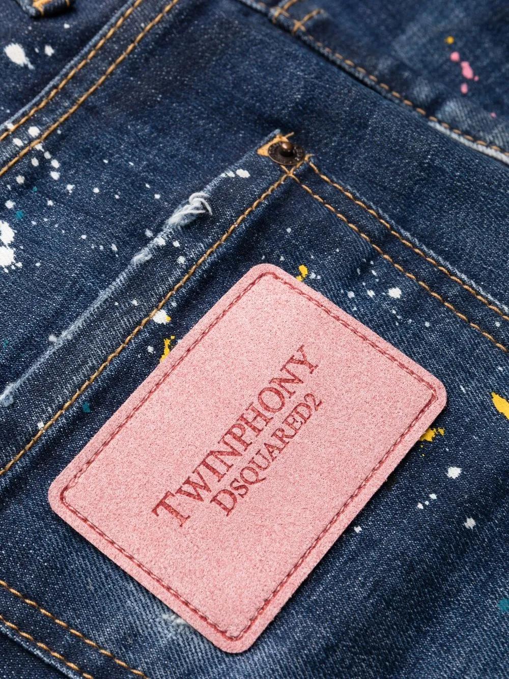 distressed cropped jeans Product Image