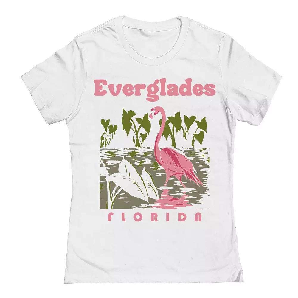 Junior's Everglades Womens Graphic Tee, Girl's, Size: Large, White Product Image