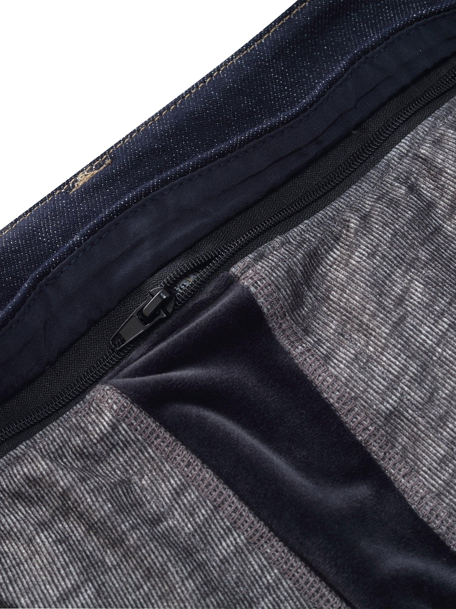 Denim Stretch Adjustable Waist Women Jeans With Detachable Down Liner Product Image