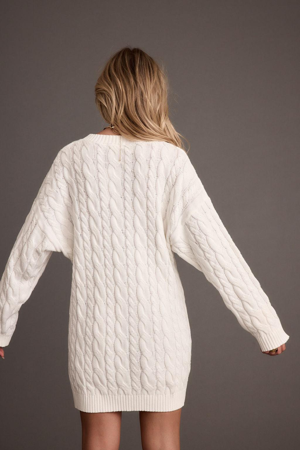 Beck Cable Knit Mini Sweater Dress Product Image