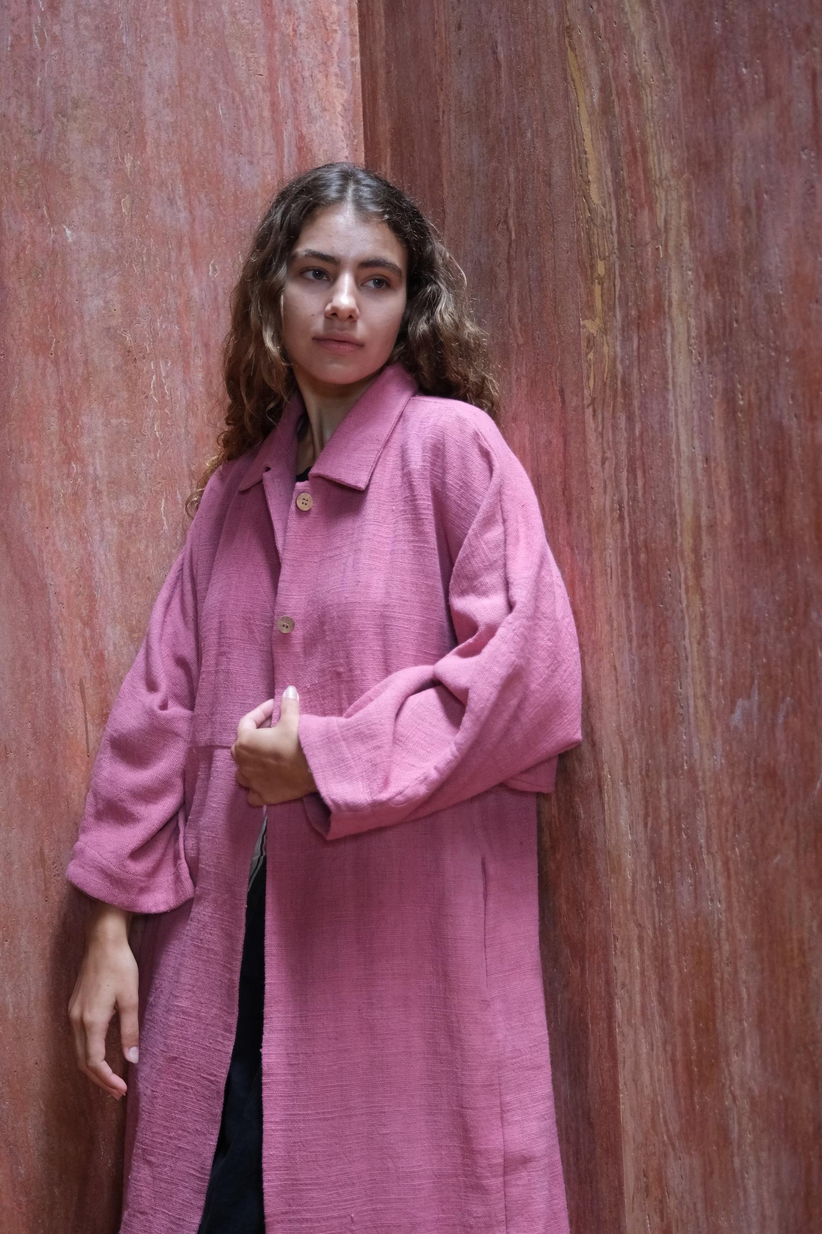 Fiery Pink Duster Jacket Product Image