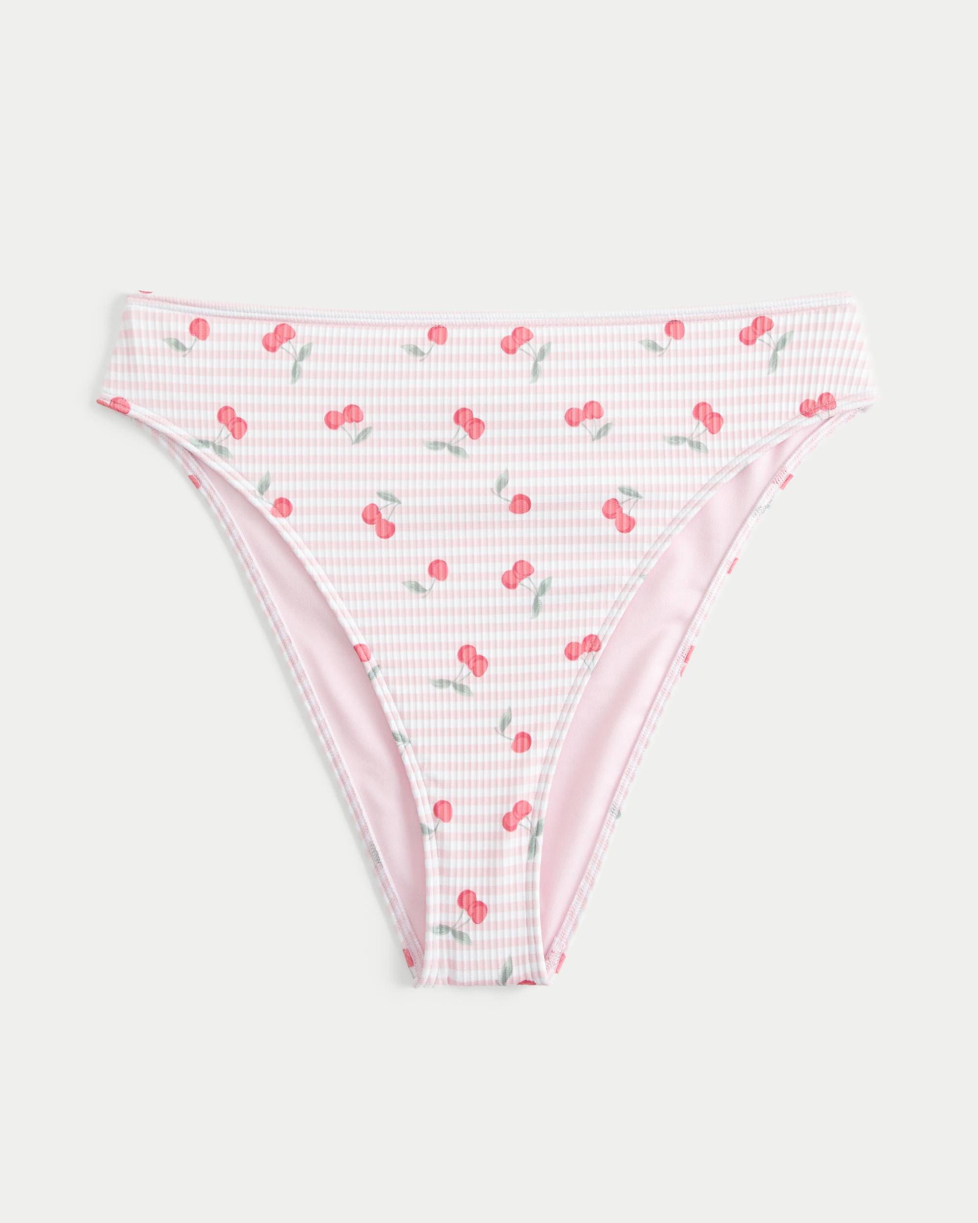 Curvy High-Leg High-Waist Ribbed Cheeky Bikini Bottom Product Image