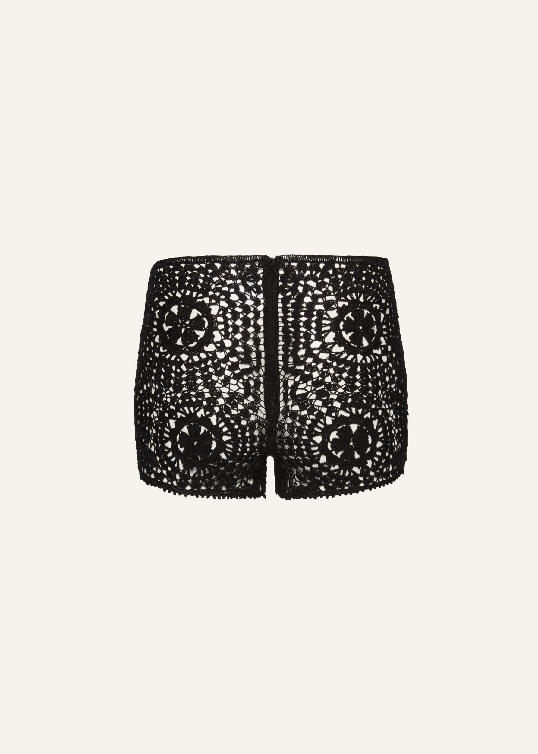 Koniakow lace crochet shorts in black Product Image