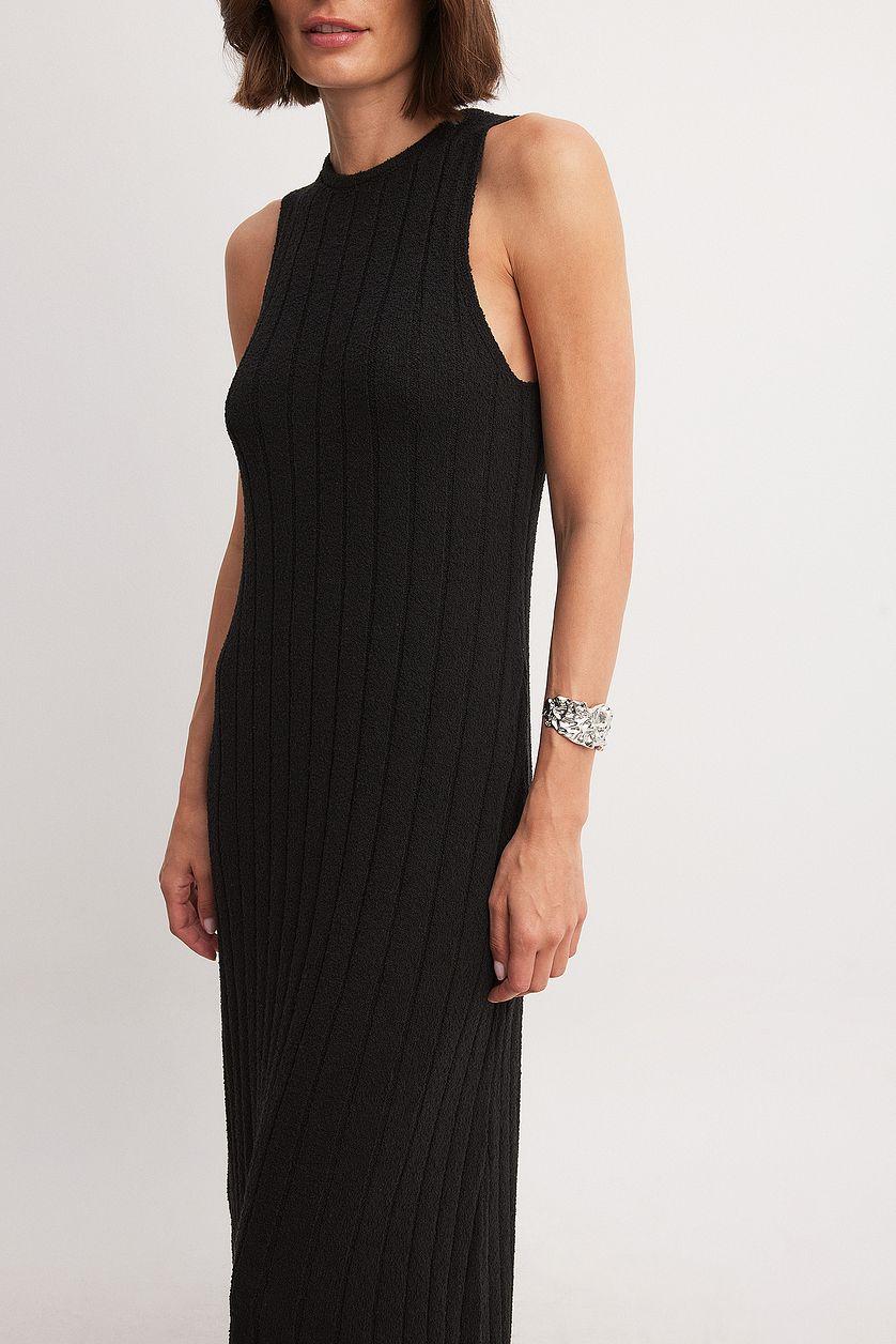 Wide Ribbed Knitted Maxi Dress Product Image