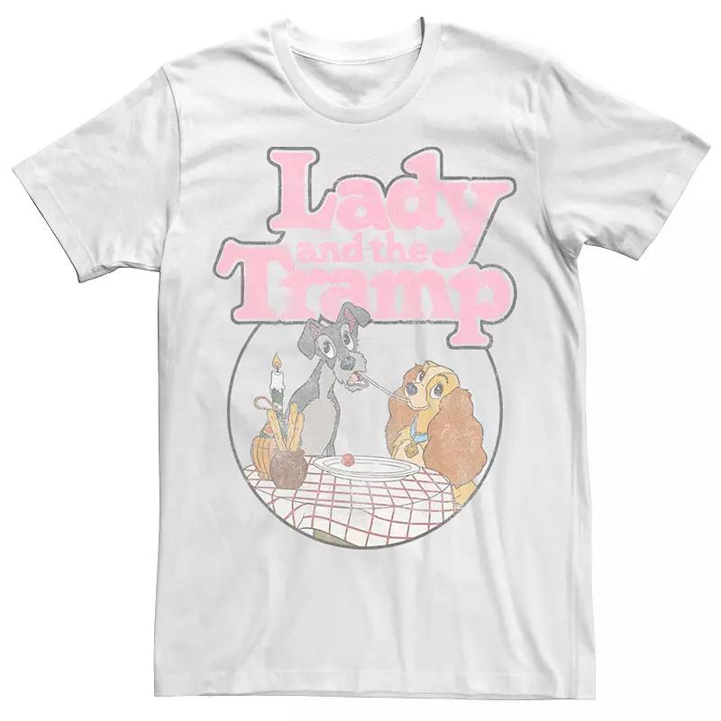 Disney's Lady And The Tramp Table Scene Portrait Logo Men's Tee,  Product Image