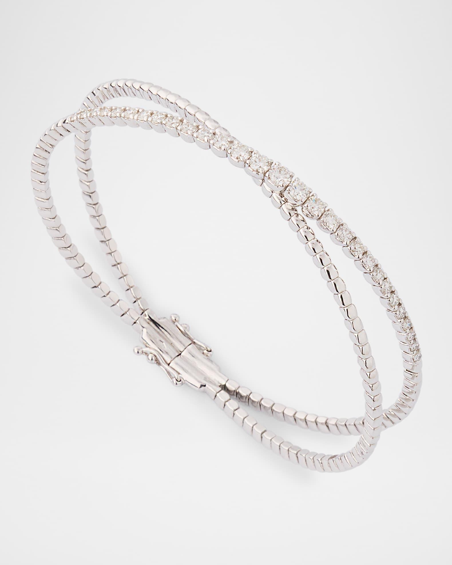 18K White Gold Diamond Bangle Bracelet  Product Image