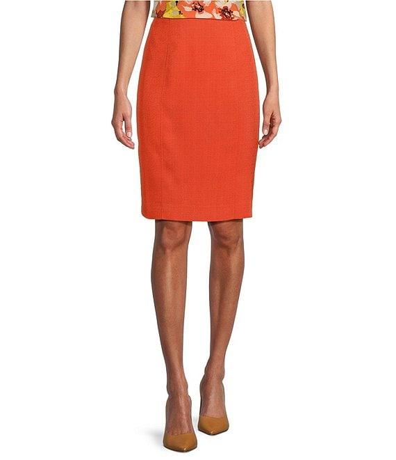 Kasper Textured Side Zip Coordinating Pencil Skirt Product Image