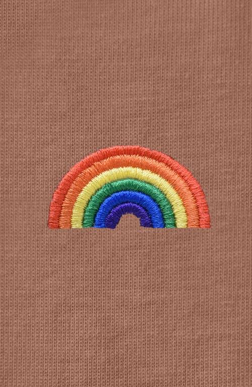 Dalix Womens Rainbow Jersey Relaxed Tee in Chestnut at Nordstrom, Size X-Large Product Image