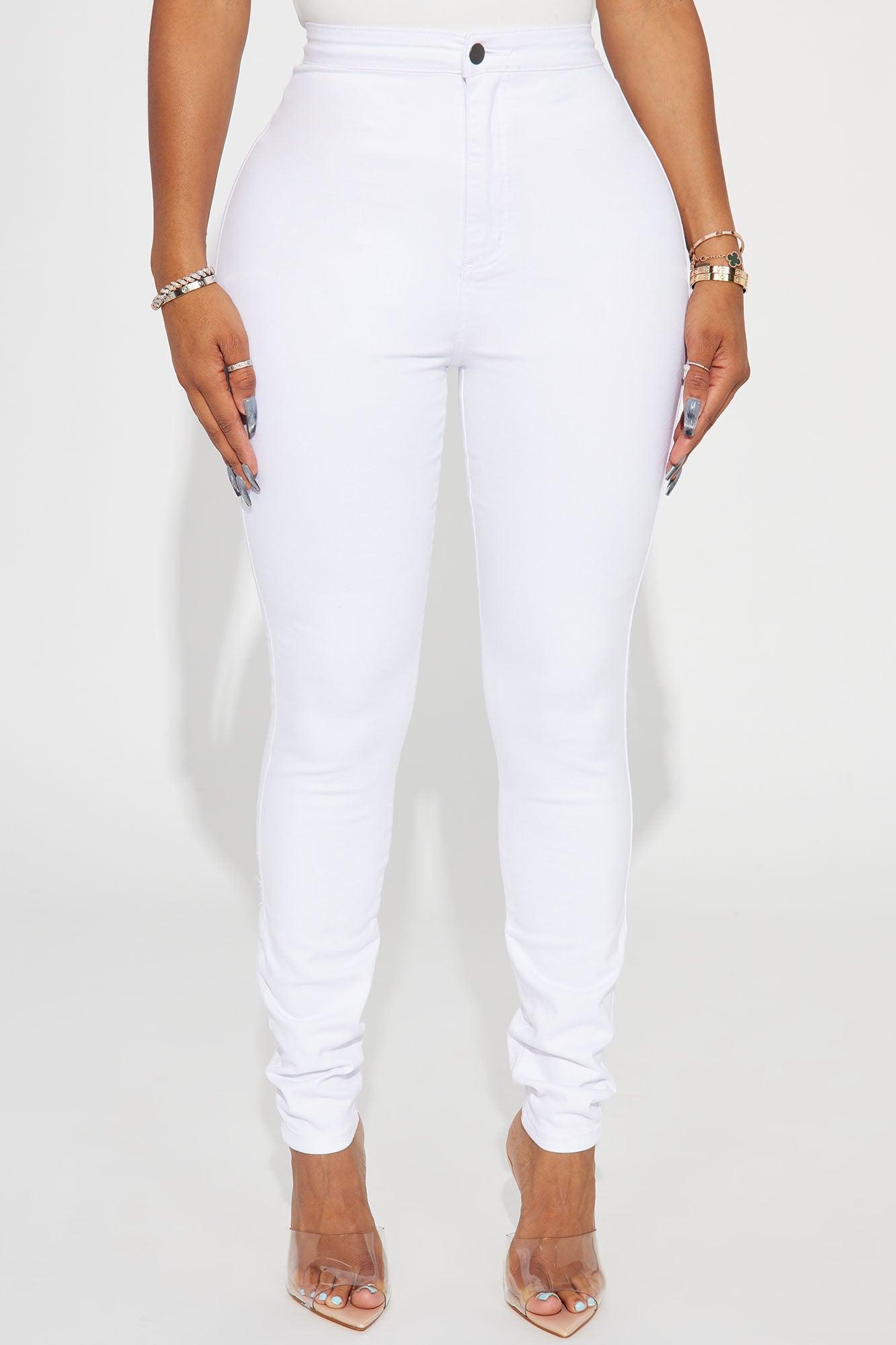 Luxe Ultra High Waist Skinny Jeans - White Product Image