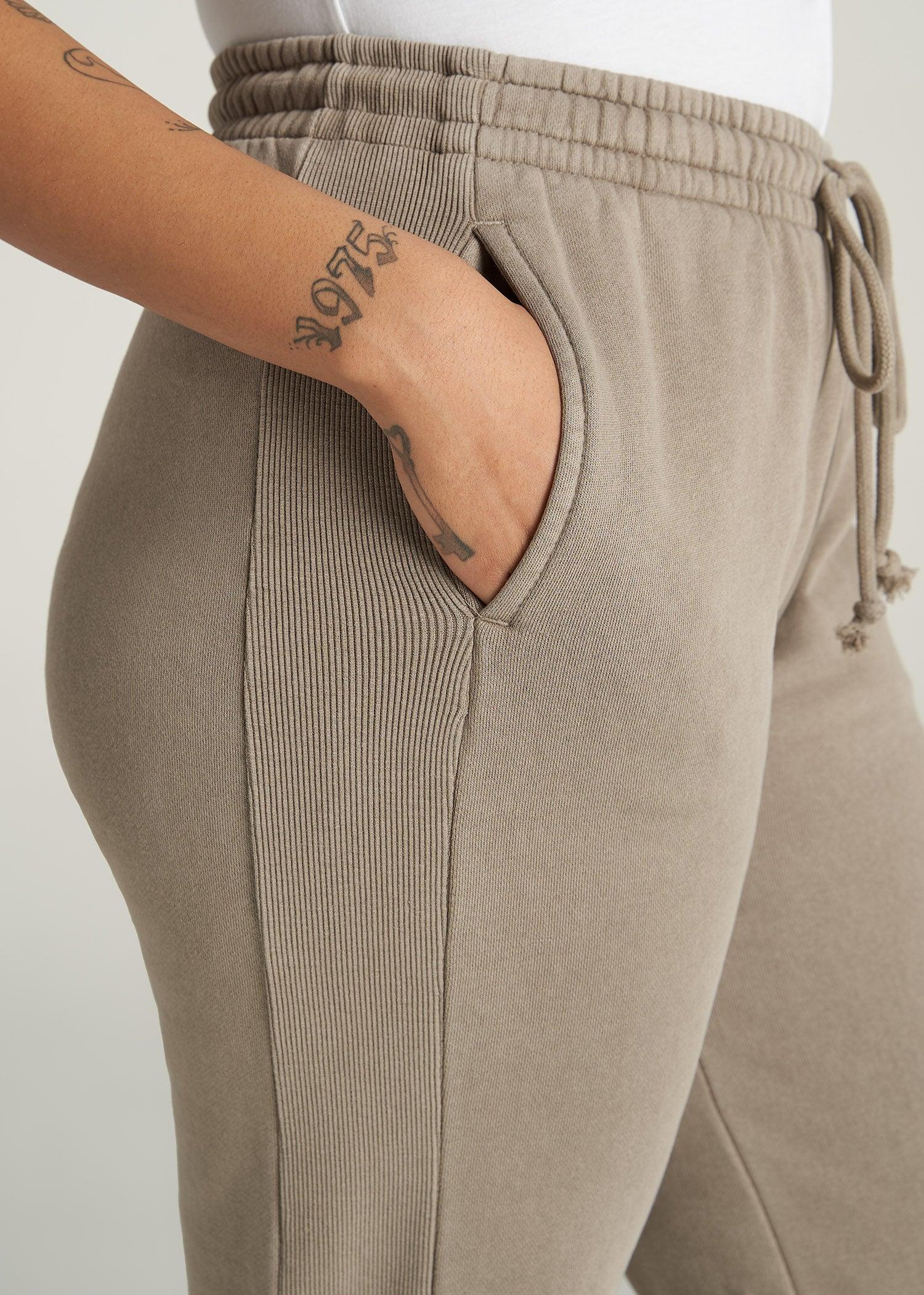 Wearever Fleece Regular Fit Sweatpants for Tall Women in Khaki Female Product Image