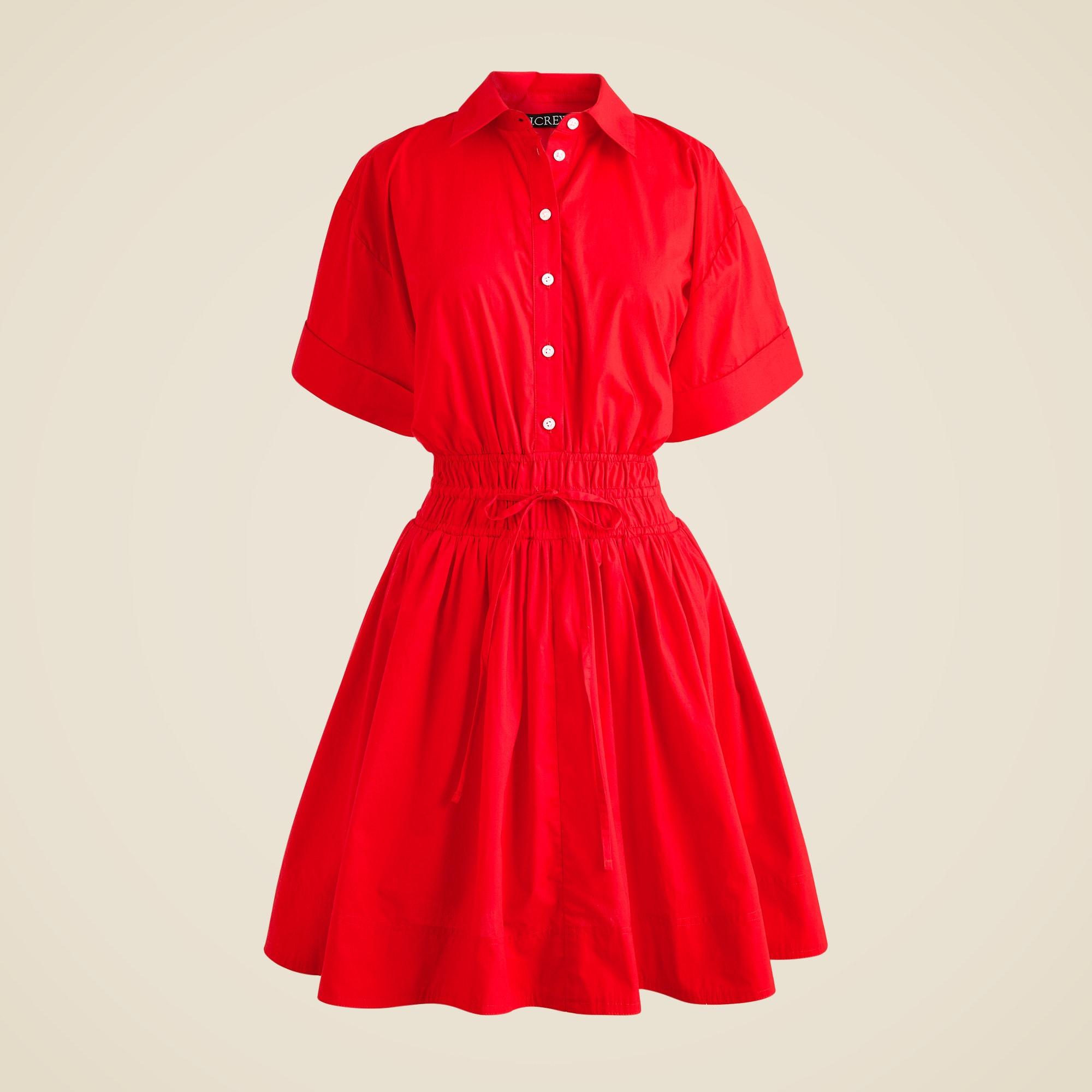 Elena mini shirt-dress in cotton poplin Product Image