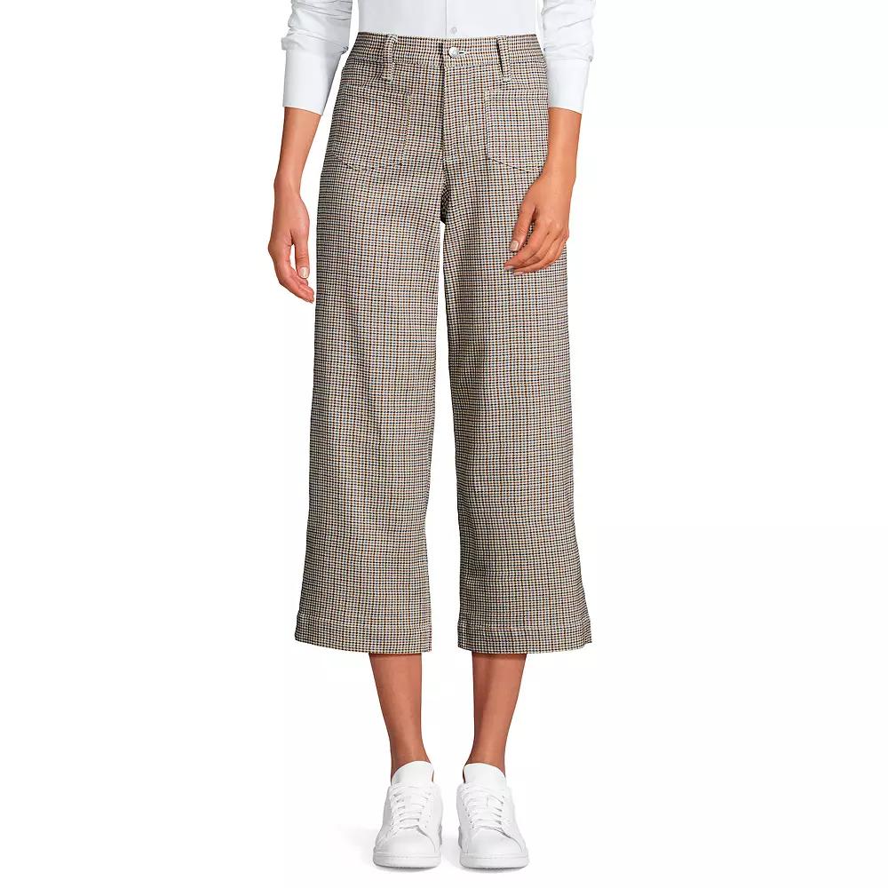 Women's Lands' End High-Rise Wide Leg Crop Pants,  Product Image