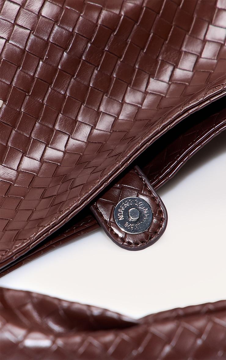 Brown Weave Slouchy Tote Bag Product Image