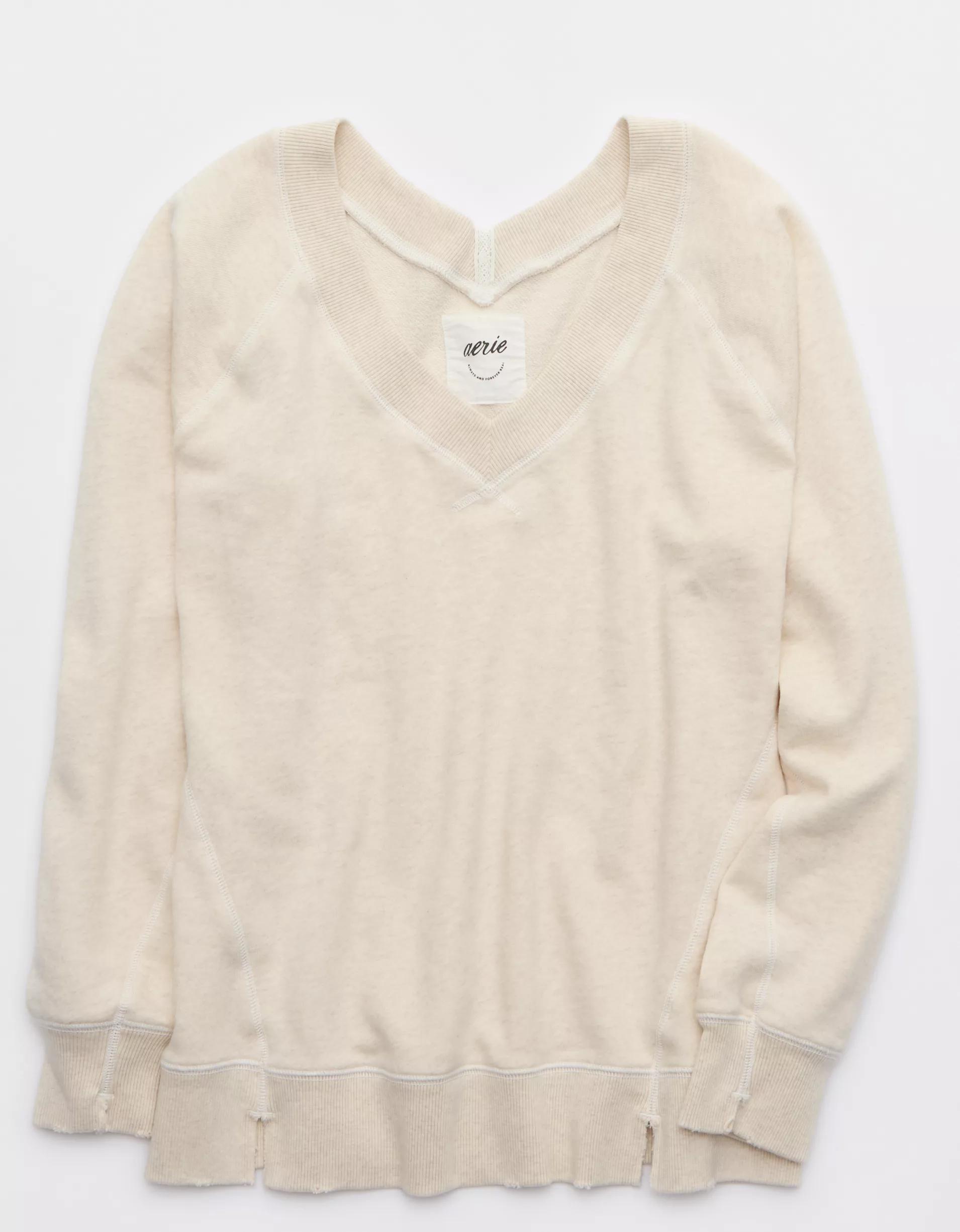 Aerie Downtime V-Neck Sweatshirt Product Image