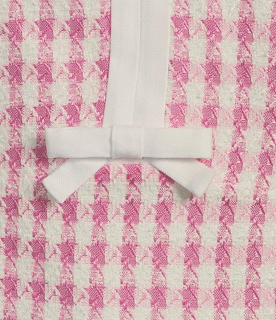 Lilly Pulitzer Aria Charming Check Boucle Notch Neck Sleeveless Bow Shift Dress Product Image