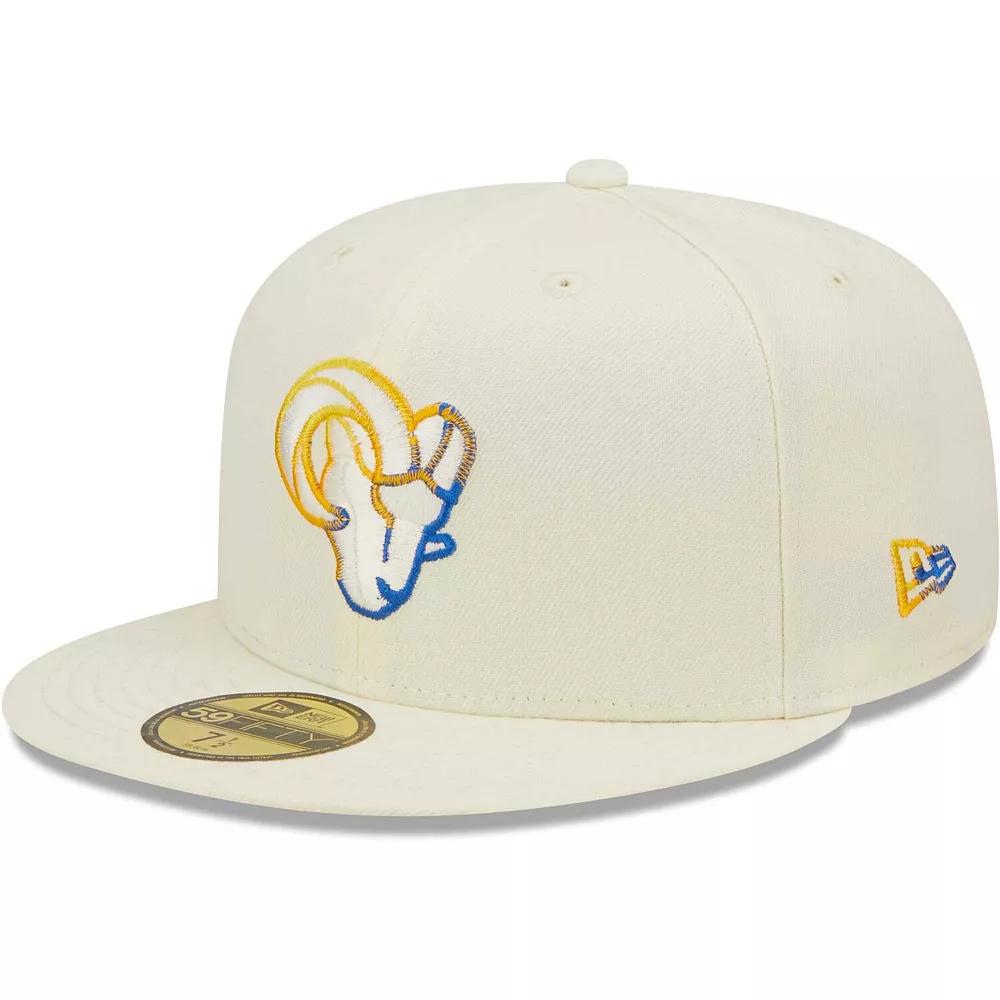 Men's New Era Cream Los Angeles Rams Chrome Dim 59FIFTY Fitted Hat, Size: 7 1/2, Beige Product Image