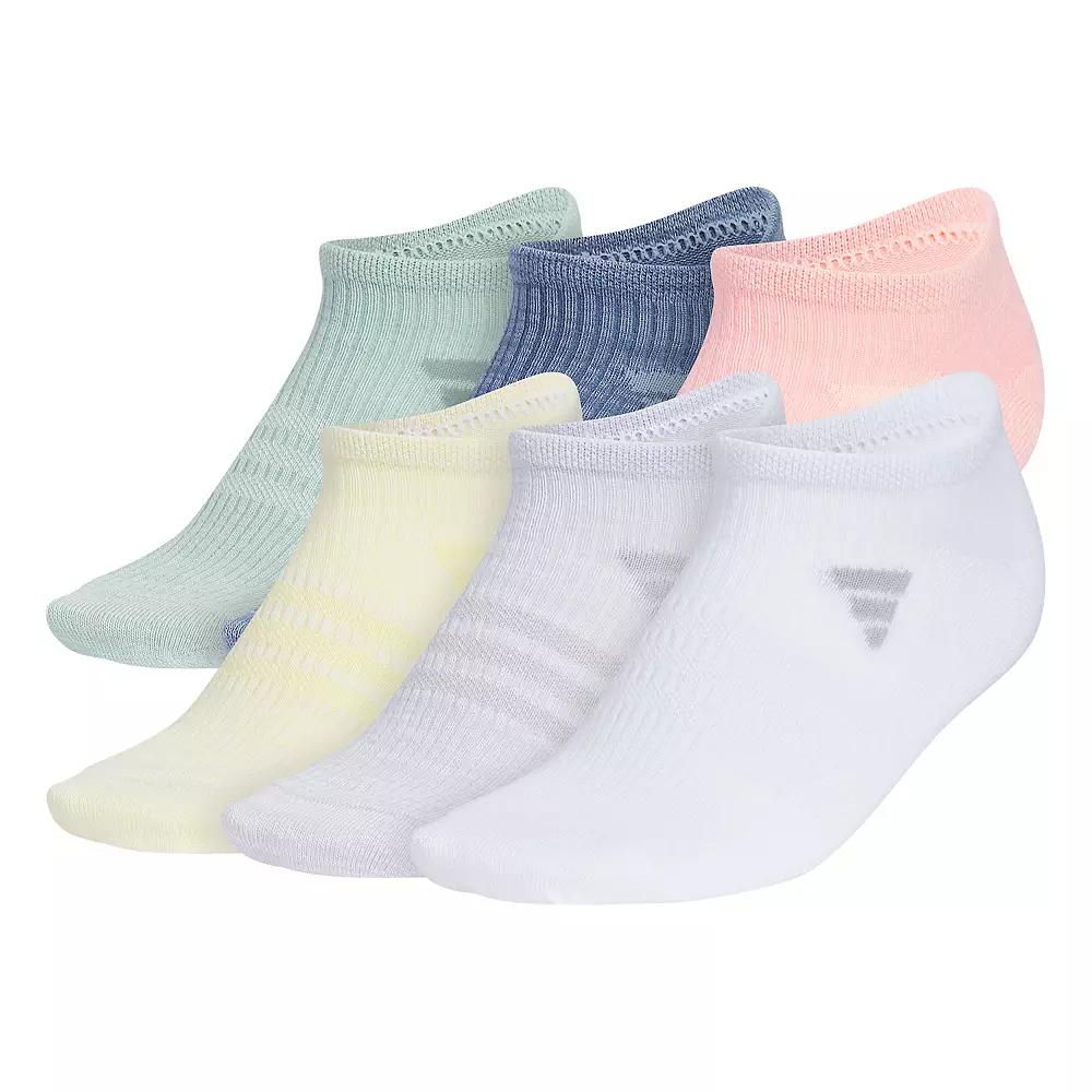 Women's adidas Superlite 3.0 6-Pack No Show Socks, Size: 5-10, Green Blue Pink Product Image