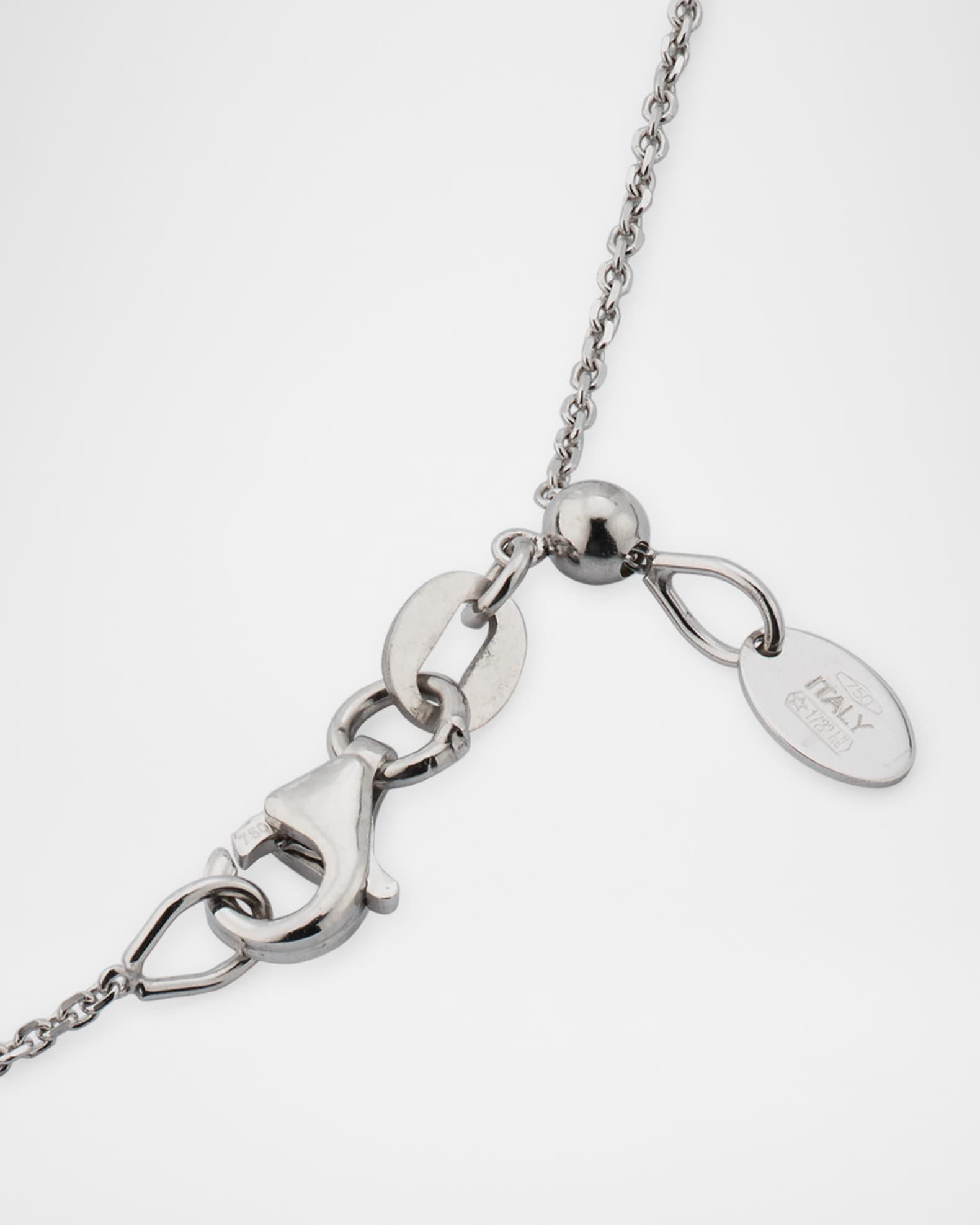 18K White Gold Tricolor Necklace with Diamonds Product Image