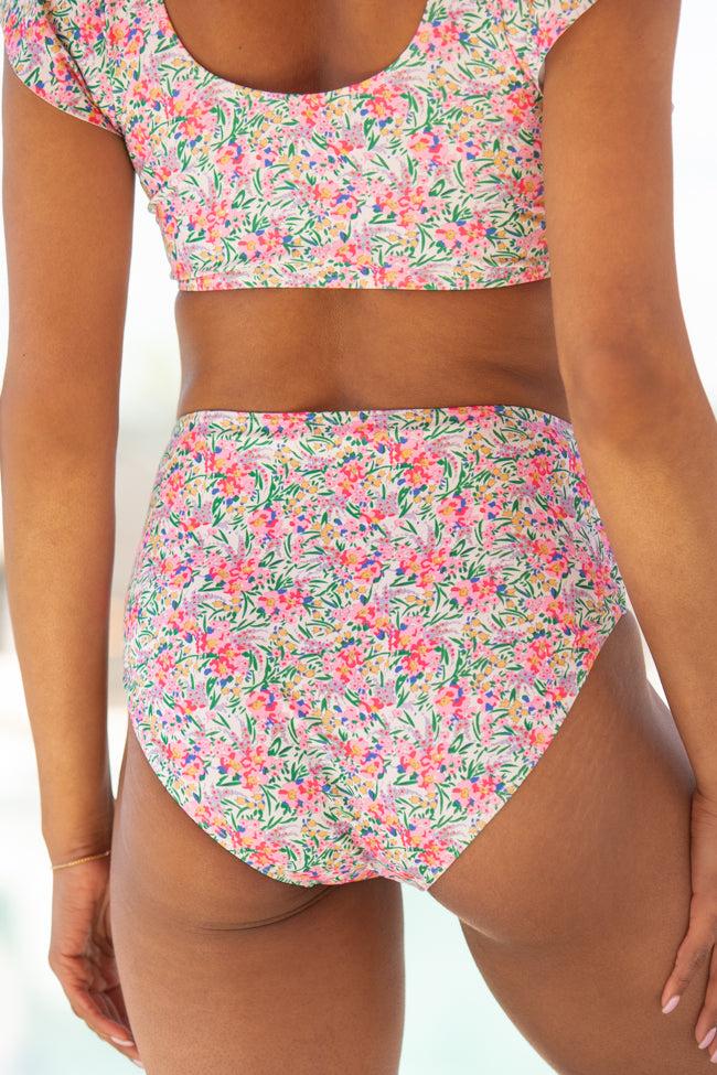 Off The Grid Floral Print High Waisted Bikini Bottoms SALE Product Image
