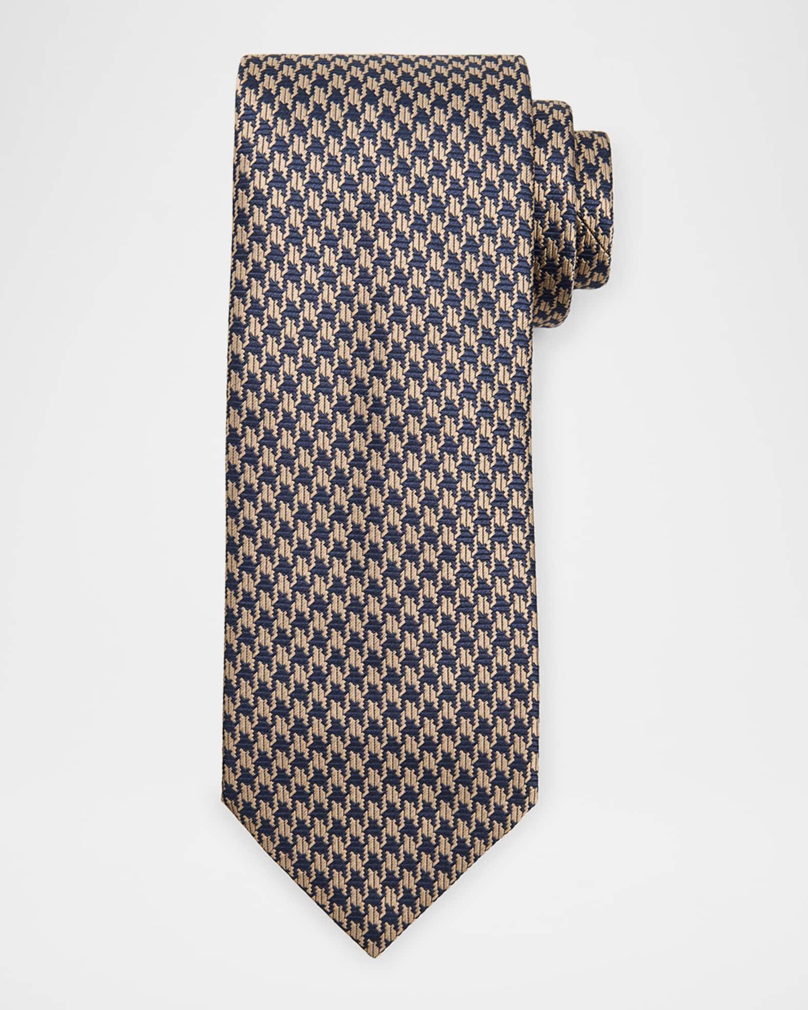 Men's Bicolor Silk Houndstooth Tie Product Image