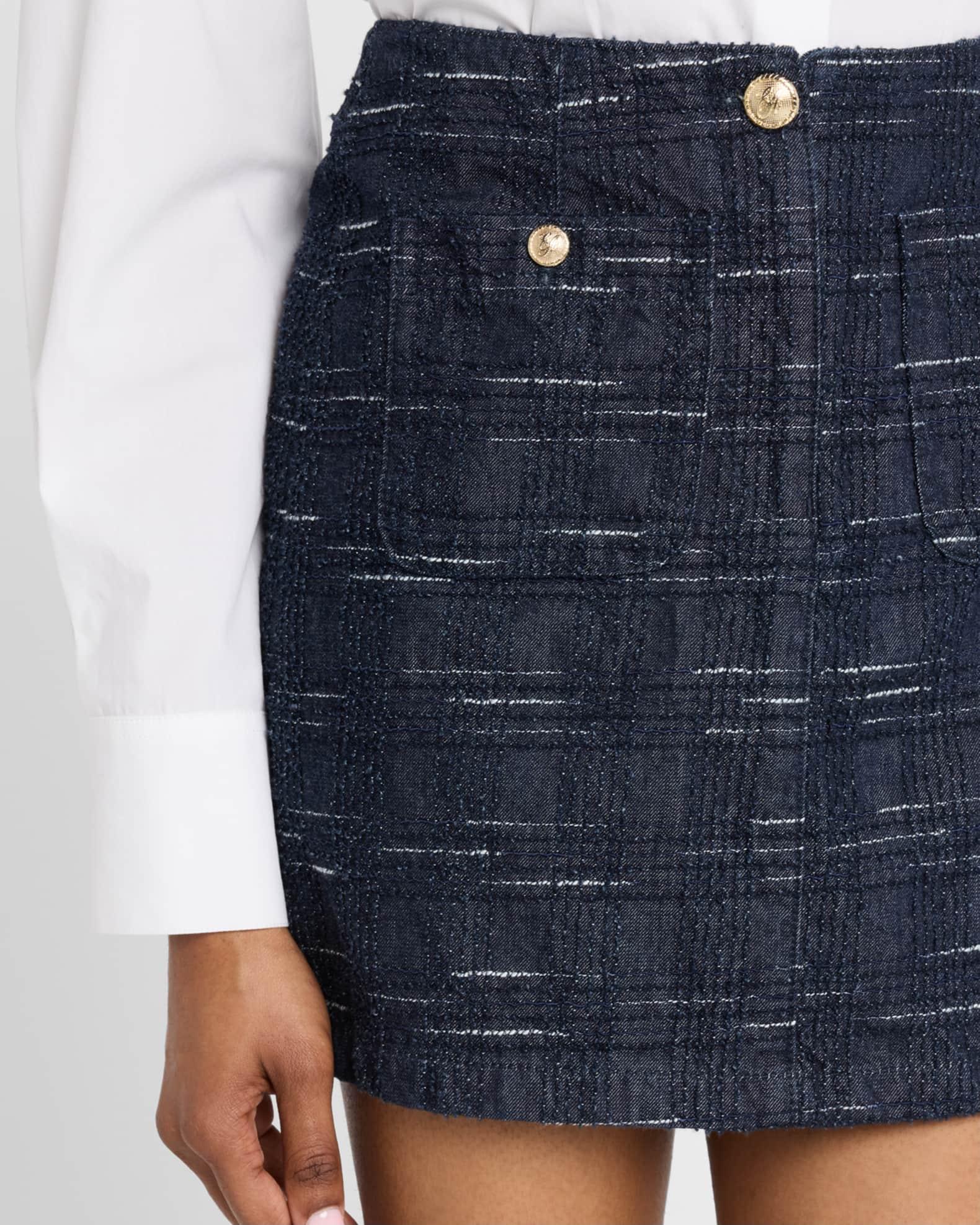 Denim Jacquard Mini Skirt Product Image