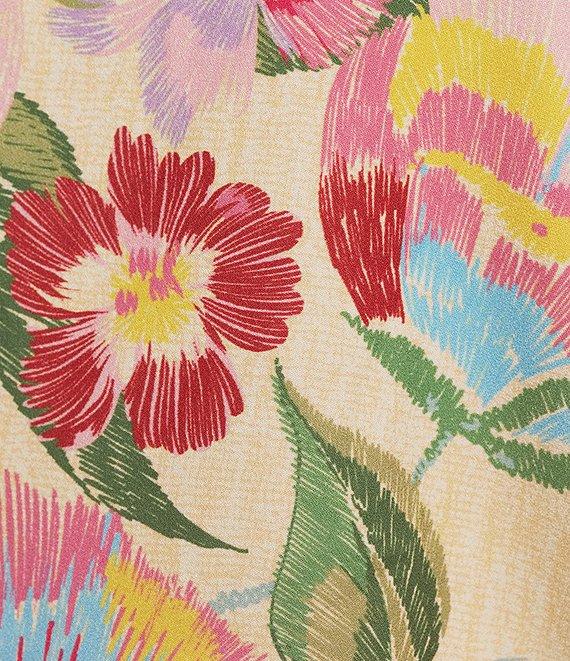 Skies Are Blue Plus Floral Ribbed Ruffled Tank Top Product Image