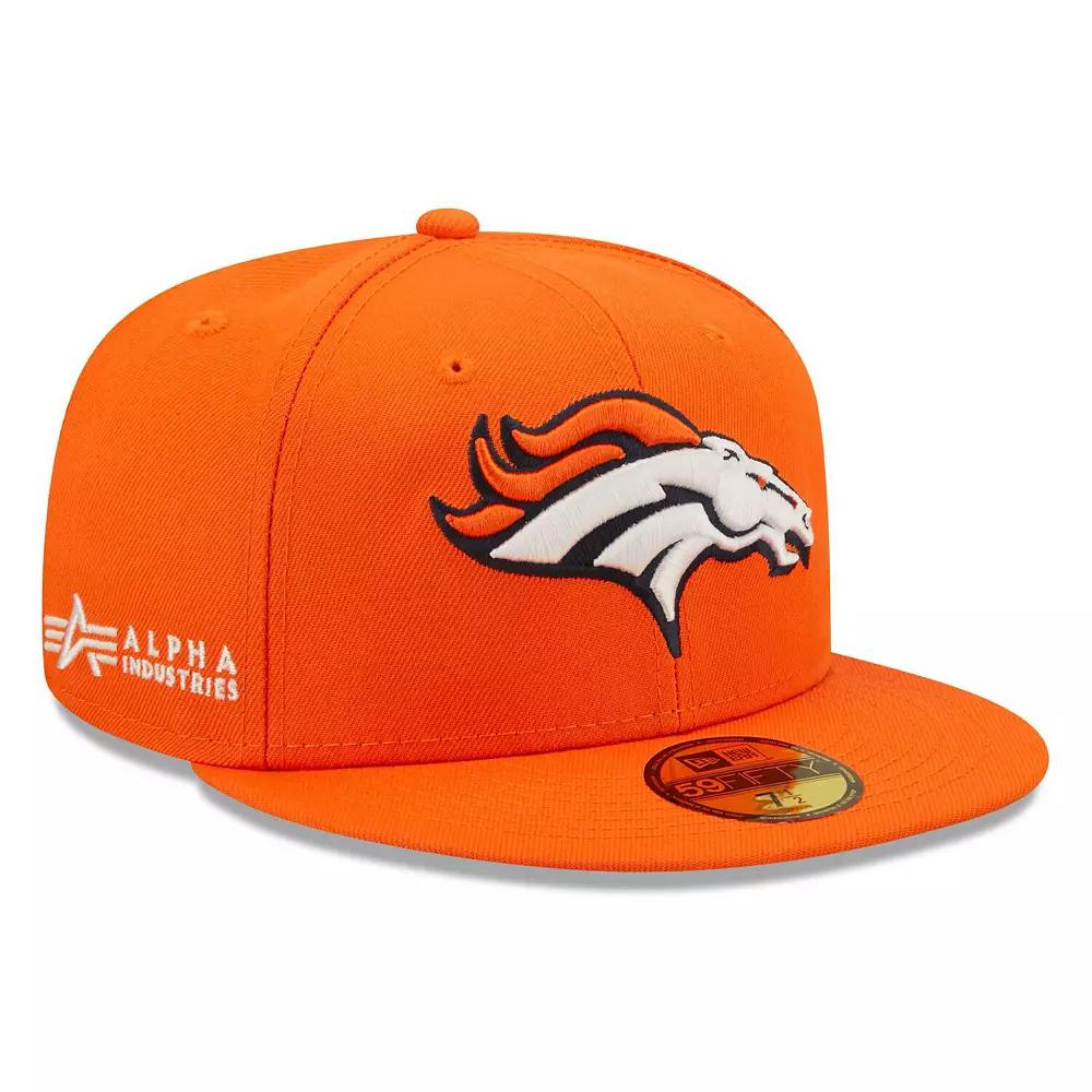 Men's New Era x Alpha Industries Orange Denver Broncos Alpha 59FIFTY Fitted Hat, Size: 7 1/2 Product Image