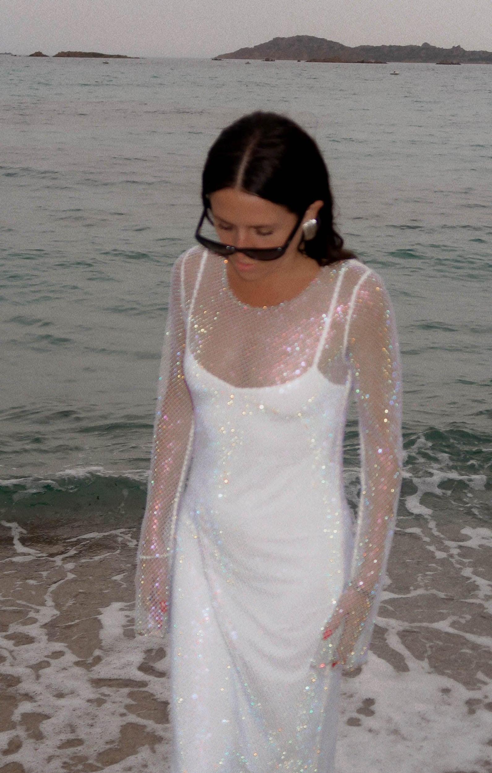Iconic Maxi Dress ~ White Glitz Product Image