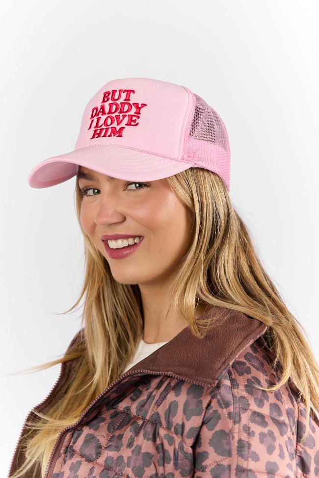 But Daddy I Love Him Light Pink Trucker Hat FINAL SALE Product Image