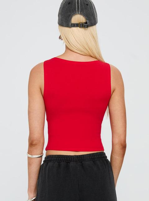 Bleeker High Neck Top Red Product Image