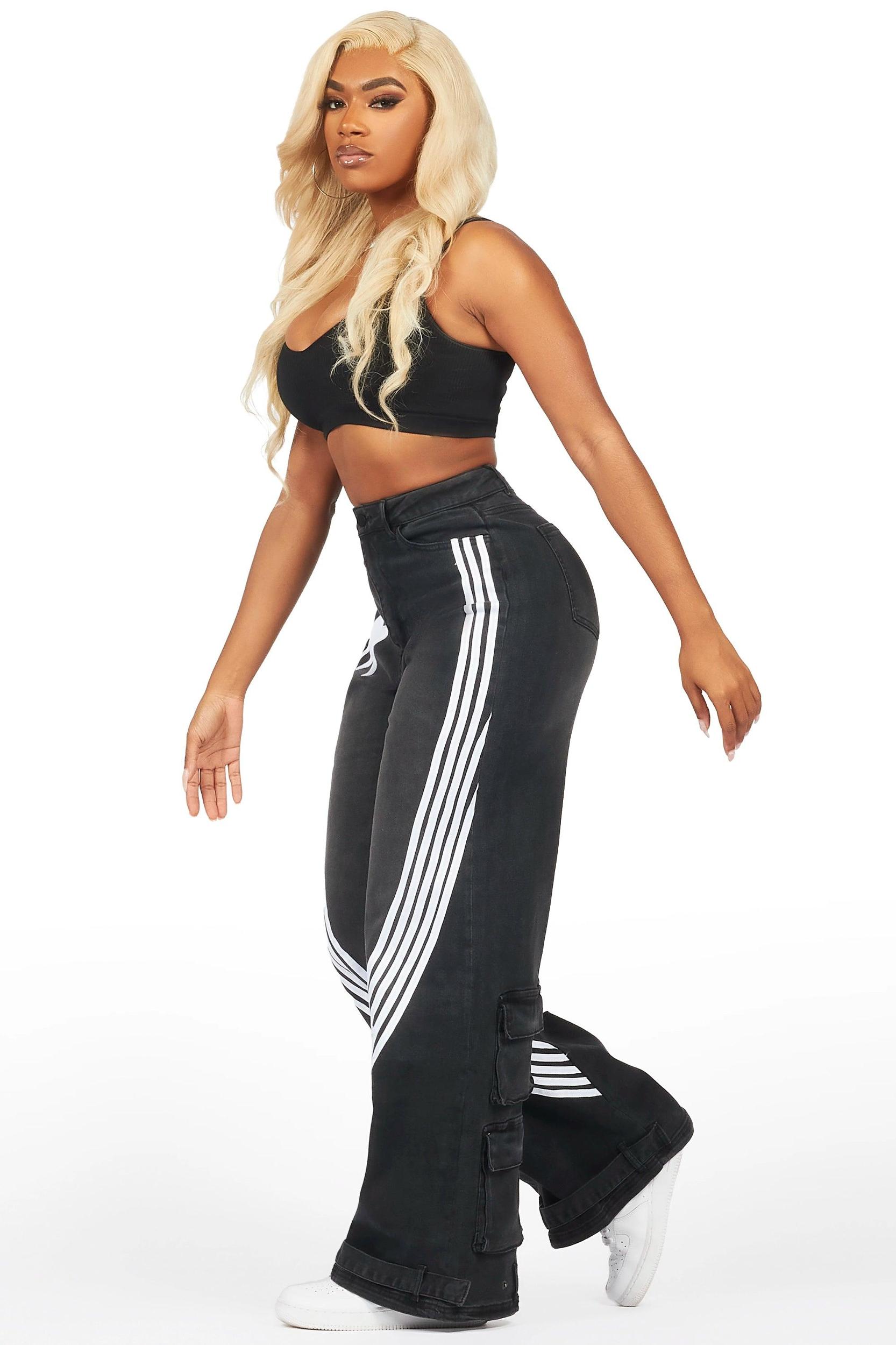 Bryana Black Wash Wide Leg Jean Female Product Image