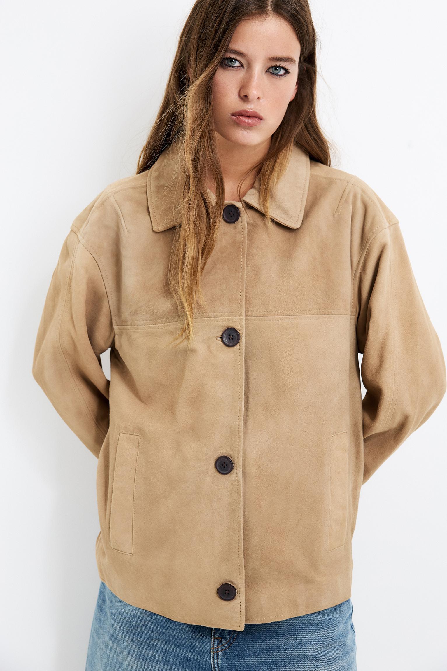 100% suede leather jacket Product Image