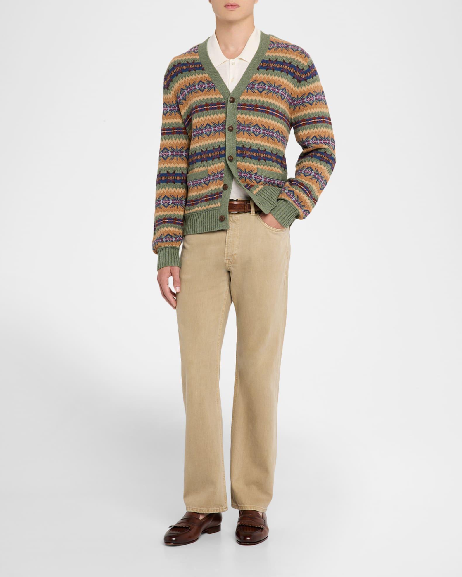 Men's Fair Isle Cotton-Blend Cardigan Product Image