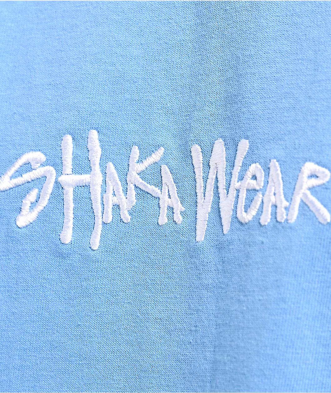Shaka Wear Embroidered Logo Blue Heavyweight T-Shirt Product Image